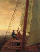 Caspar David Friedrich On a Sailing Ship painting